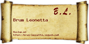 Brum Leonetta névjegykártya